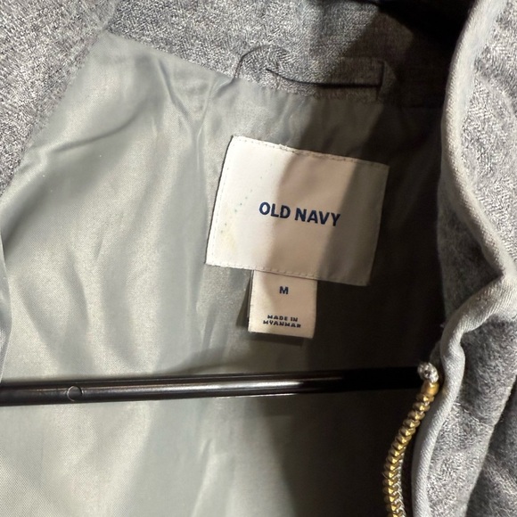 Old Navy Size M Women’s quilted vest grey gold zipper - Picture 5 of 8